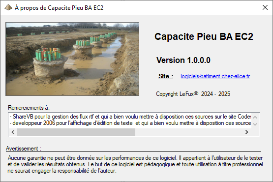 logiciel capacité pieux BA
